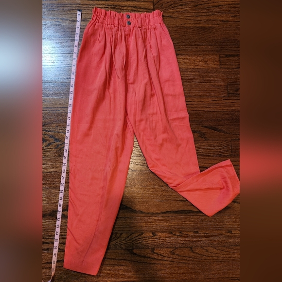 Vintage Salmon Linen Pants - Picture 1 of 3
